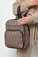 Рюкзак жіночий з принтом бежевого  кольору 169317L