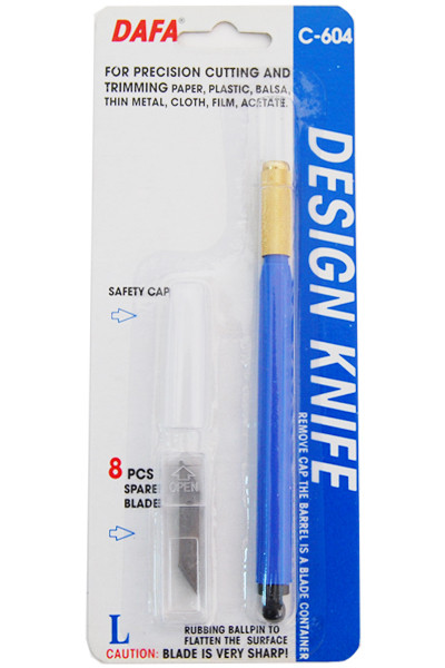 Ніж макетний пластикова ручка 8 змінних лез Dafa С-604, 979428