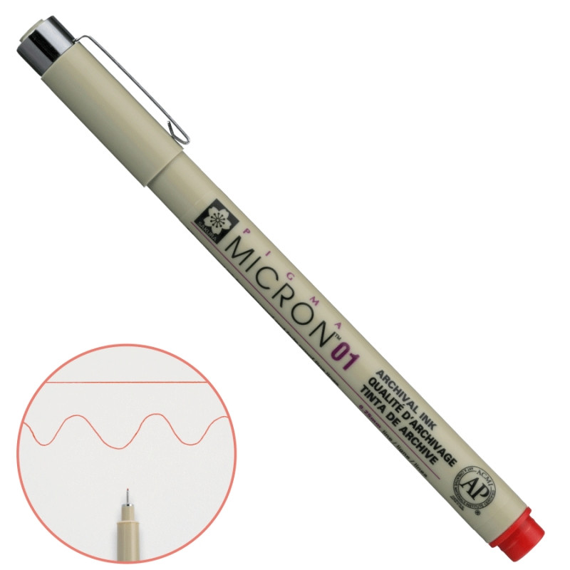 Лінер червоний Sakura PIGMA Micron 0,25 мм XSDK01#19, 306318, фото 1