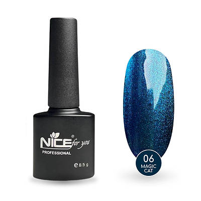 Гель-лак Nice for you Magic cat №06 Блакитний 8.5 г