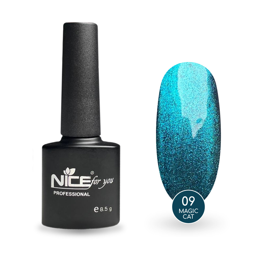 Гель-лак Nice for you Magic cat №09 Темно-синій 8.5 г