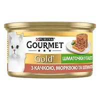 Консервований корм Purina Gourmet З качкою, морквою та шпинатом. Кусочки у паштеті. 85 г (7613033728778)