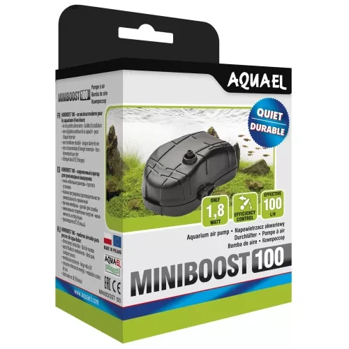 Компрессор аератор AQUAEL MINIBOOST 100, 1.8W, 100 л/год на акваріум до 100 л (115316)