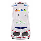 Машинка швидка допомога іграшка дитяча інерційна зі світлозвуковими ефектами 21 см Білий (60399), фото 6