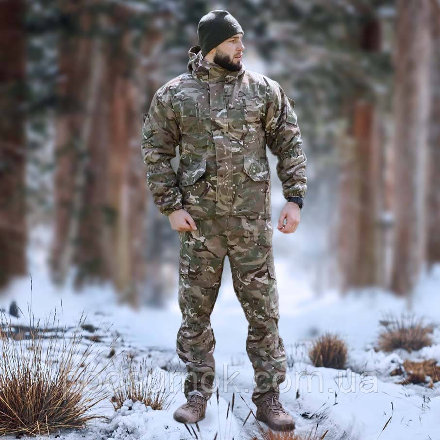Зимовий чоловічий костюм Гірка -20°C Утеплений бушлат та штани MultiCam Ріп-Стоп