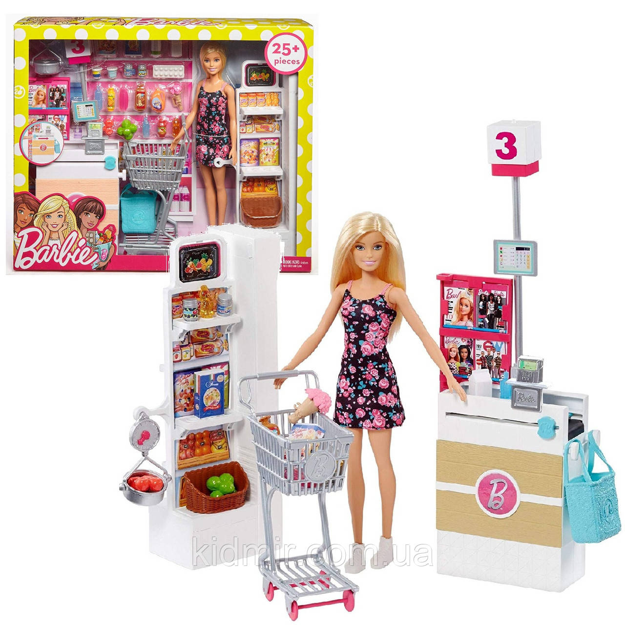 Barbie Supermarket Set FRP01 Лялька Барбі Набір Супермаркет, фото 1