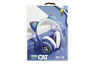 Детские блутуз беспроводные наушники LED CAT EAR STN-28