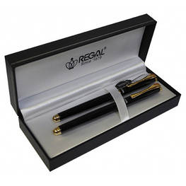 Ручка перова Regal набір перо + ролер у подарунковому футлярі Чорний (R12223.L.RF)