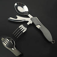 Туристичний складний набір 3 в 1 LC-4715X — ніж, вилка, ложка з відкривалкою
