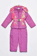 Куртка и полукомбинезон детский для девочки еврозима фиолетового цвета А 14