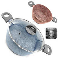 Каструля з кришкою лита "Granite" інд. дно 24*10см 10376-24