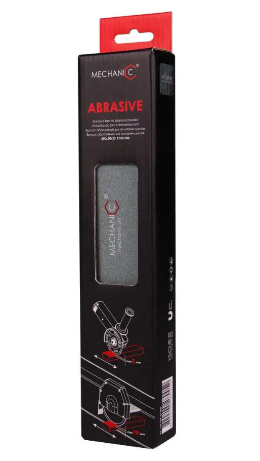 Брусок абразивний MECHANIC ABRASIVE 250х50х25 мм для заточування алмазних дисків, фото 1