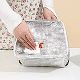 Термосумка — ланч бег для їжі із собою на 5 л Zip, сіра, фото 3