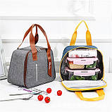 Термосумка — ланч бег для їжі із собою на 5 л Zip, сіра, фото 5