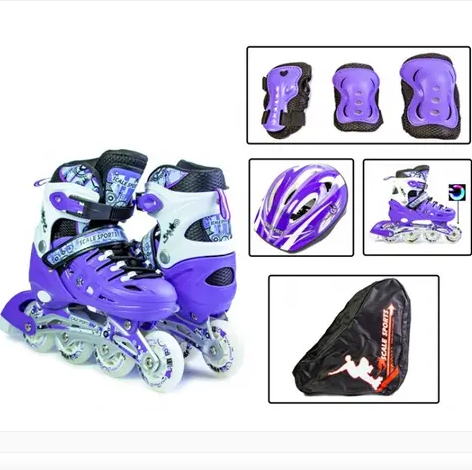 Дитячий комплект Роликів із захистом і шоломом Scale Sports Violet розмір 34-37