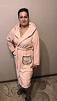 Бамбуковый женский розовый халат 44-48