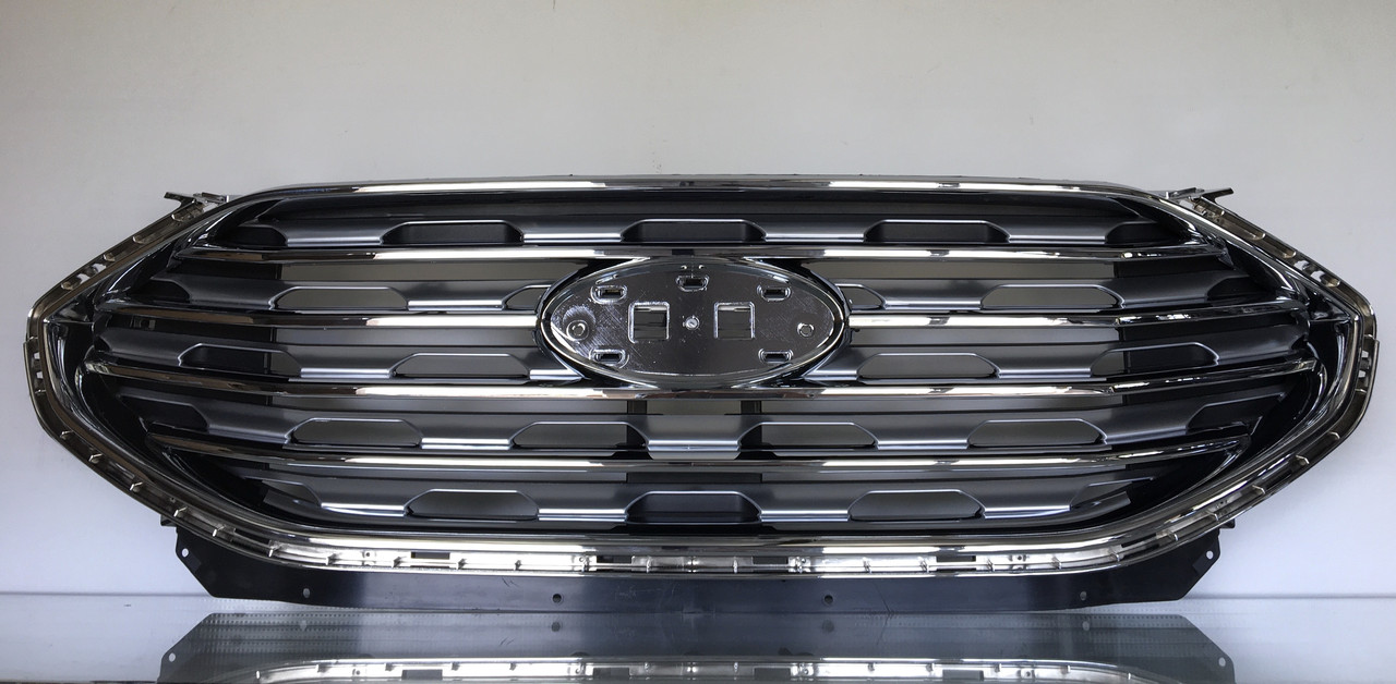 Решітка переднього бампера верхня Ford Edge 2019 хром+хром KT4Z8200-AA, фото 1