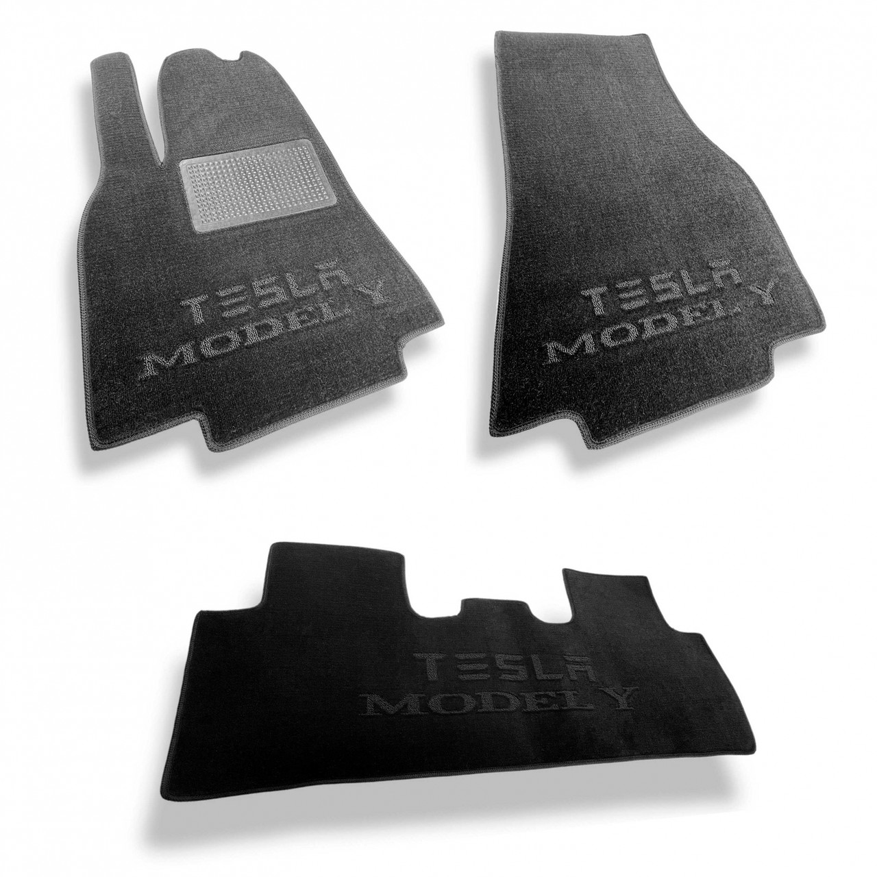 Автокилимки ворсові в салон TESLA Model Y комплект текстильних килимків для автомобіля