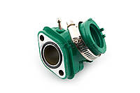 Патрубок карбюратора (коллектор) на скутер 4T GY6 125/150 "NJK" (силиконовый, зеленый)