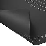 Силіконова дошка коврик + ролик качалка для тіста Ruhhy 22816 чорний Польща, фото 6