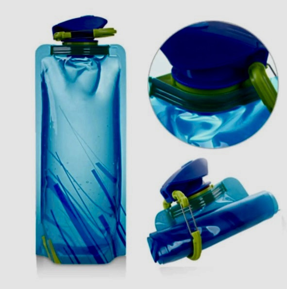 Багаторазова спортивна Портативна складана пляшка для водисиня, фото 1