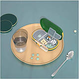 Таблетниця з дільником для таблеток на 4 комірки Cutter box, зелена, фото 3