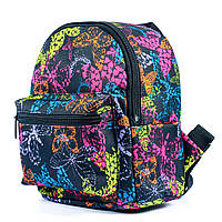 Маленький разноцветный детский рюкзак с принтом бабочки для прогулок 0014