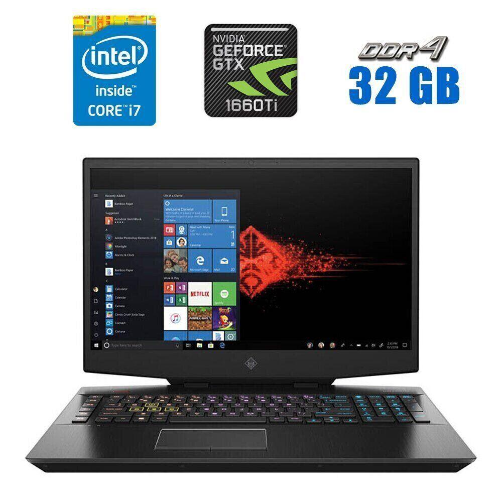 Ігровий ноутбук HP Omen 17/ 17.3" (1920x1080)/ Core i7-9750H/ 32 GB RAM/ 1000 GB SSD/ GeForce GTX 1660 Ti 6GB