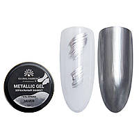 Гель краска Global Fashion Metal Painting Gel Silver жидкий металл, 5 г