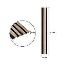 Рейка декоративна PS 2900х120х11мм Дуб з графітом SW-00001738, фото 3