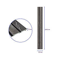 Рейка декоративна PS 2900х120х12мм Сірий мармур SW-00001751, фото 2