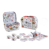 Детский игровой набор для чаепития 15 предметов чайный сервиз посуда 555-CH003