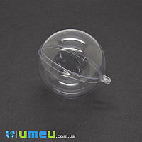 Куля пластикова збірна з 2 половинок, 5 см, Прозора, 1 шт (DEC-042891)