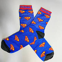 Мужские носки высокие весна осень с ярким прикольным принтом Marvel Superman 1 пара 40-45 КМ укр