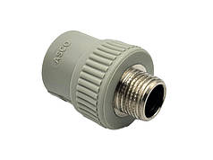 Муфта Ø20 x 3/4" зовнішня різьба поліпропілен/латунь сірий колір Asco®