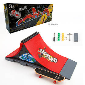 Набір фінгерборд пальчикова гра fingerboard скейт парк скейт фінгерборд з трампліном та скейт