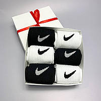 Бокс мужских длинных спортивных модных брендовых носков с принтом Nike 41-45 6 пар в подарочной коробке КМ укр