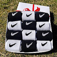 Набор мужских длинных демисезонных спортивных качественных брендовых носков с логотипом Nike 41-45 12 пар KM