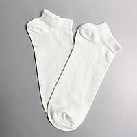Носки женские короткие летние белые однотонные классические повседневные 1 пара 36-40 для девушек КМ укр