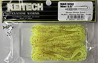 Силікон Keitech Mad Wag Mini 3.5" (10шт/упак) ц PAL#01: Chartreuse Red Flake