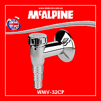 Сифон для пральної або посудомийної машини настінний зі зворотним клапаном 32 мм хром WMV-32-CP McALPINE