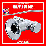 Сифон для пральної або посудомийної машини настінний з клапаном 32 мм хром WMV-32-CP McALPINE, фото 8