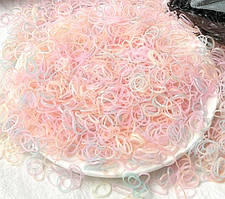 Міні-реинки різнокольорові силіконові для волосся. Пастельні тони, 3000 шт/уп