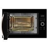 Мікрохвильовка вбудована з духовкою в пенал меблів колоною. Чорний скляний фасад, фото 5