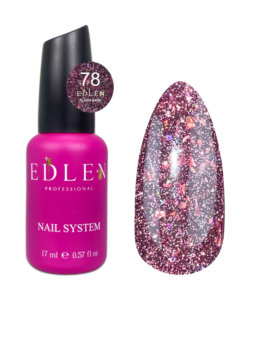 Камуфлююча база для нігтів Edlen Cover base Flash №78, 17 мл, фото 1