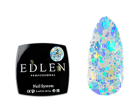 Гель-лак для нігтів Edlen Confetti Glitter №02, 5 мл