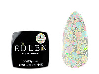 Глитерный гель лак Edlen Confetti Glitter №01 с блестками разной формы, 5 мл