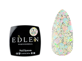 Гель-лак для нігтів Edlen Confetti Glitter №01, 5 мл