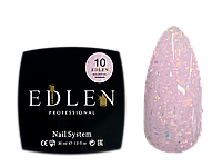 Гель для наращивания Edlen Builder gel Shimmer №10 универсальный, нежно-розовый с цветными блестками, 30 мл