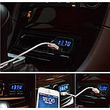 Автомобільний зарядний, здвоєний USB, з індикацією напруги, струму, температури, фото 3